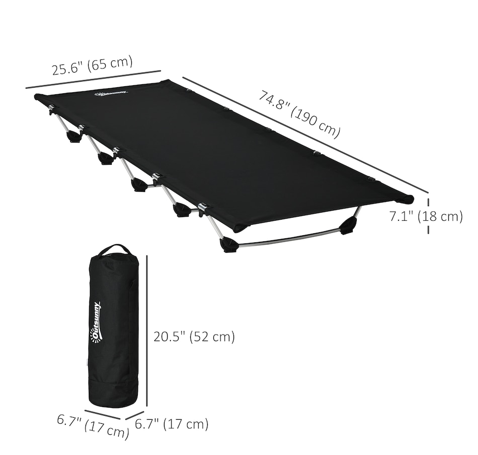 Image 968857_ALTMORE3.jpg, Product 968-857 / Price $84.99, Outsunny Lightweight Camping Cot, Aluminium Folding Bed with Carry Bag from Outsunny on TSC.ca's Health & Fitness department