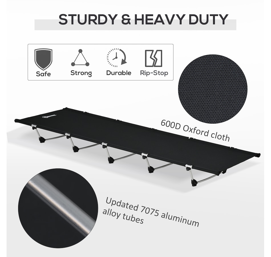 Image 968857_ALTMORE4.jpg, Product 968-857 / Price $84.99, Outsunny Lightweight Camping Cot, Aluminium Folding Bed with Carry Bag from Outsunny on TSC.ca's Health & Fitness department