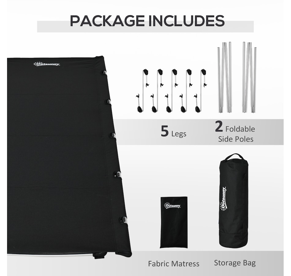 Image 968857_ALTMORE6.jpg, Product 968-857 / Price $84.99, Outsunny Lightweight Camping Cot, Aluminium Folding Bed with Carry Bag from Outsunny on TSC.ca's Health & Fitness department