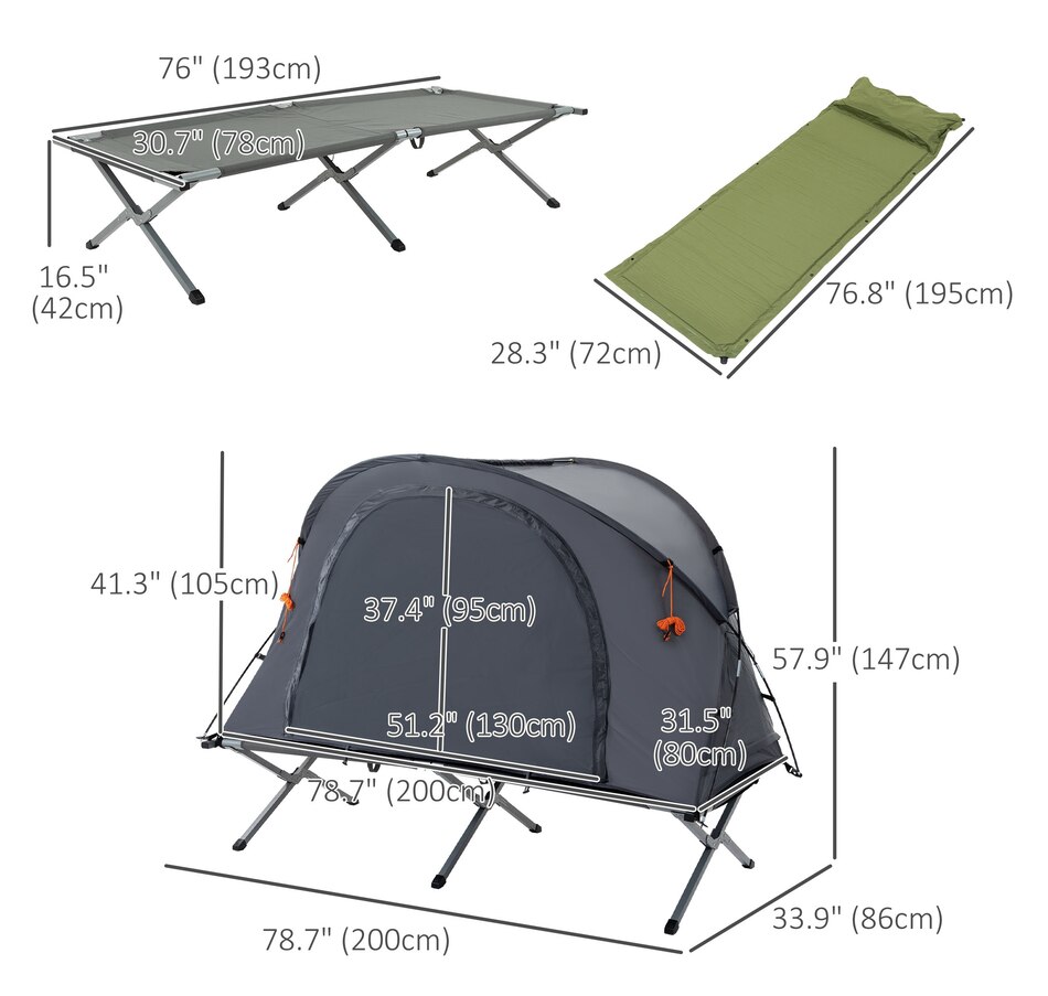 Image 968861_ALTMORE3.jpg, Product 968-861 / Price $179.99, Outsunny Camping Tent Cot from Outsunny on TSC.ca's Health & Fitness department