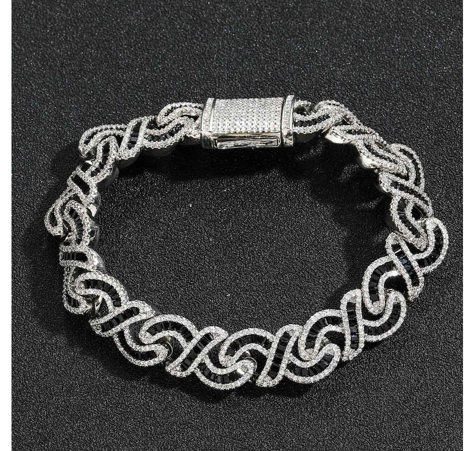 Image 968863_ALTMORE2.jpg, Product 968-863 / Price $412.65 - $449.06, Black Baguette Cut Diamond Infinity Cuban Link Bracelet - 12mm from Avera Group on TSC.ca's Jewellery department