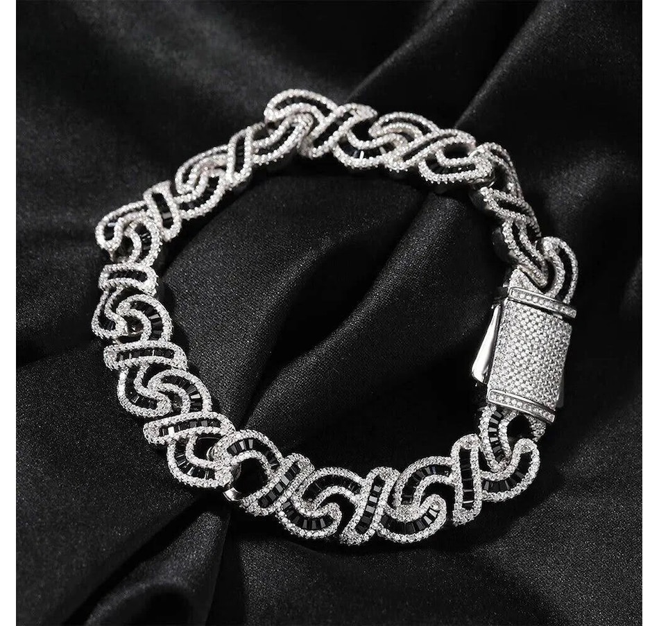 Image 968863_ALTMORE3.jpg, Product 968-863 / Price $412.65 - $449.06, Black Baguette Cut Diamond Infinity Cuban Link Bracelet - 12mm from Avera Group on TSC.ca's Jewellery department