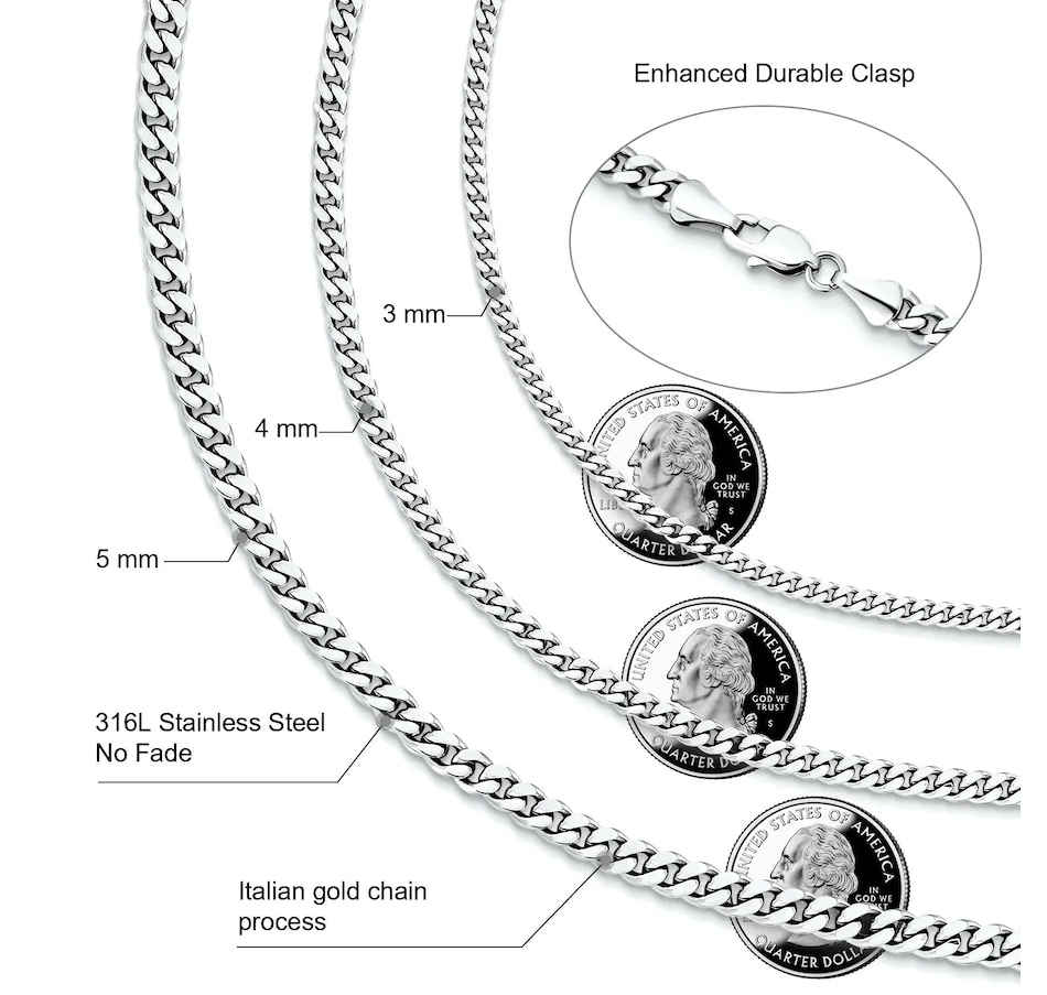 Image 969201_ALTMORE4.jpg, Product 969-201 / Price $230.78, 4mm Miami Cuban Link Chain in White Gold from Avera Group on TSC.ca's Jewellery department