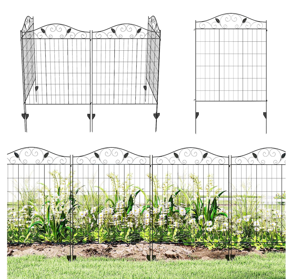 Image 969221.jpg, Product 969-221 / Price $109.99, Outsunny Garden Decorative Fence 4 Panels 44in x 12ft Steel Wire Border Edging for Landscaping from Outsunny on TSC.ca's department