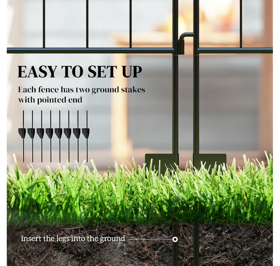 Image 969221_ALTMORE12.jpg, Product 969-221 / Price $109.99, Outsunny Garden Decorative Fence 4 Panels 44in x 12ft Steel Wire Border Edging for Landscaping from Outsunny on TSC.ca's department