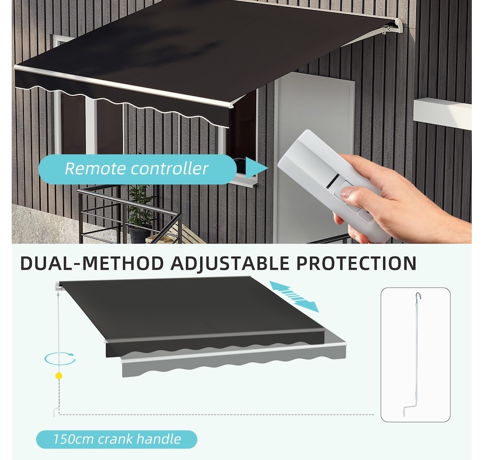 Image 969237_ALTMORE11.jpg, Product 969-237 / Price $329.99 - $419.99, Outsunny 12' x 10' Electric Awning from Outsunny on TSC.ca's Home & Garden department
