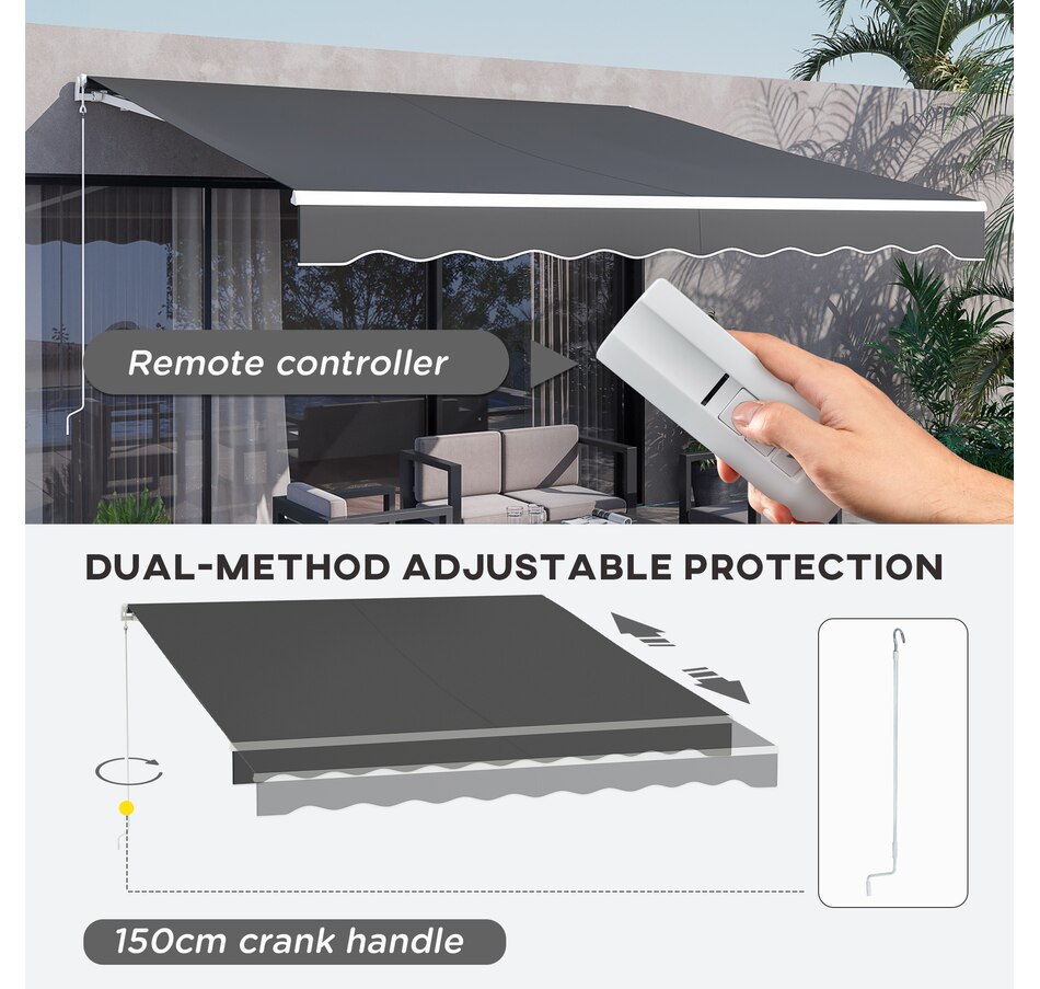 Image 969237_ALTMORE35.jpg, Product 969-237 / Price $329.99 - $419.99, Outsunny 12' x 10' Electric Awning from Outsunny on TSC.ca's Home & Garden department