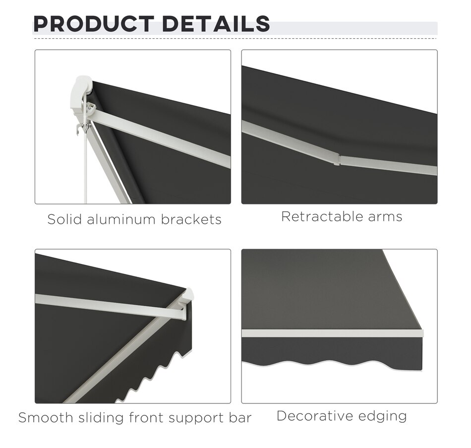 Image 969237_ALTMORE38.jpg, Product 969-237 / Price $329.99 - $419.99, Outsunny 12' x 10' Electric Awning from Outsunny on TSC.ca's Home & Garden department