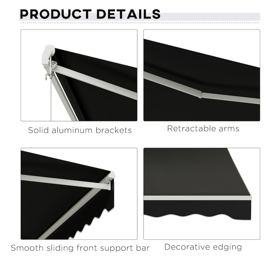 Image 969237_ALTMORE6.jpg, Product 969-237 / Price $329.99 - $419.99, Outsunny 12' x 10' Electric Awning from Outsunny on TSC.ca's Home & Garden department