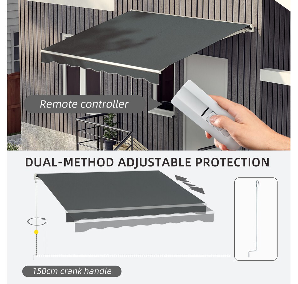 Image 969237_ALTMORE60.jpg, Product 969-237 / Price $329.99 - $419.99, Outsunny 12' x 10' Electric Awning from Outsunny on TSC.ca's Home & Garden department