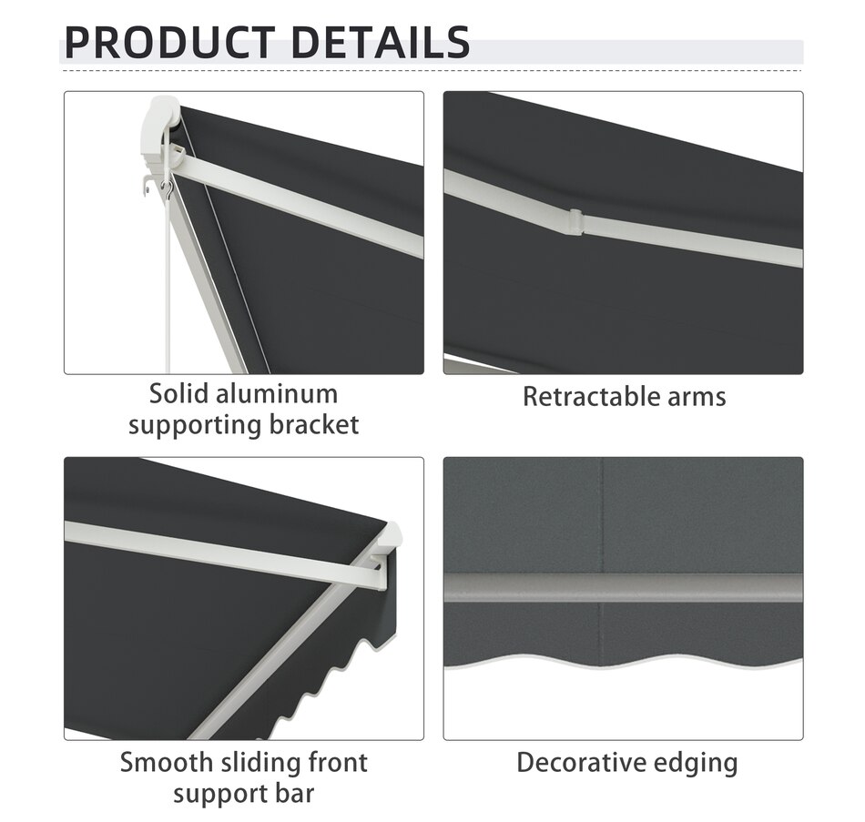 Image 969237_ALTMORE62.jpg, Product 969-237 / Price $329.99 - $419.99, Outsunny 12' x 10' Electric Awning from Outsunny on TSC.ca's Home & Garden department