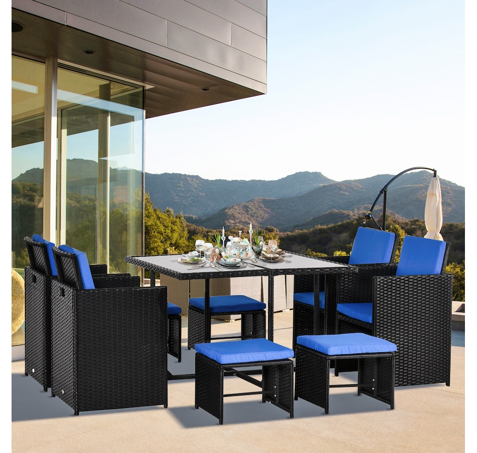 Image 969240_ALTMORE1.jpg, Product 969-240 / Price $539.99, Outsunny 9 Pieces Wicker Patio Dining Set from Outsunny on TSC.ca's Home & Garden department