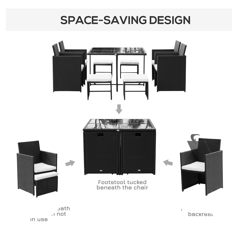 Image 969240_ALTMORE13.jpg, Product 969-240 / Price $539.99, Outsunny 9 Pieces Wicker Patio Dining Set from Outsunny on TSC.ca's Home & Garden department