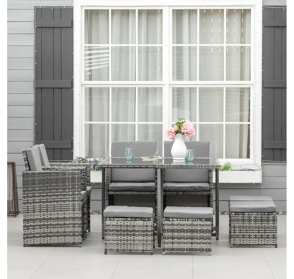 Image 969240_ALTMORE17.jpg, Product 969-240 / Price $539.99, Outsunny 9 Pieces Wicker Patio Dining Set from Outsunny on TSC.ca's Home & Garden department