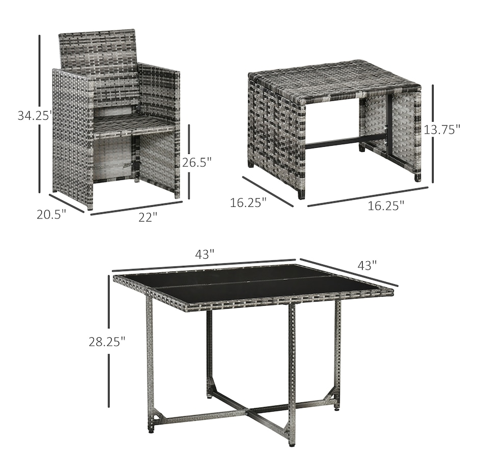 Image 969240_ALTMORE18.jpg, Product 969-240 / Price $539.99, Outsunny 9 Pieces Wicker Patio Dining Set from Outsunny on TSC.ca's Home & Garden department