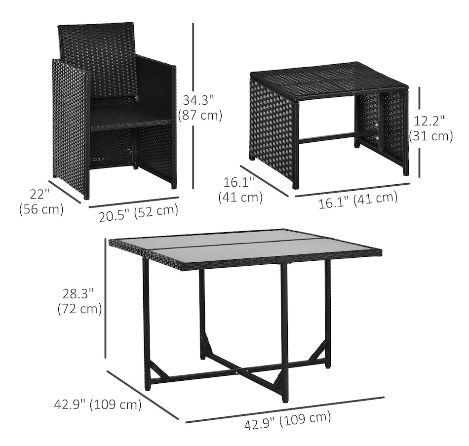 Image 969240_ALTMORE2.jpg, Product 969-240 / Price $539.99, Outsunny 9 Pieces Wicker Patio Dining Set from Outsunny on TSC.ca's Home & Garden department
