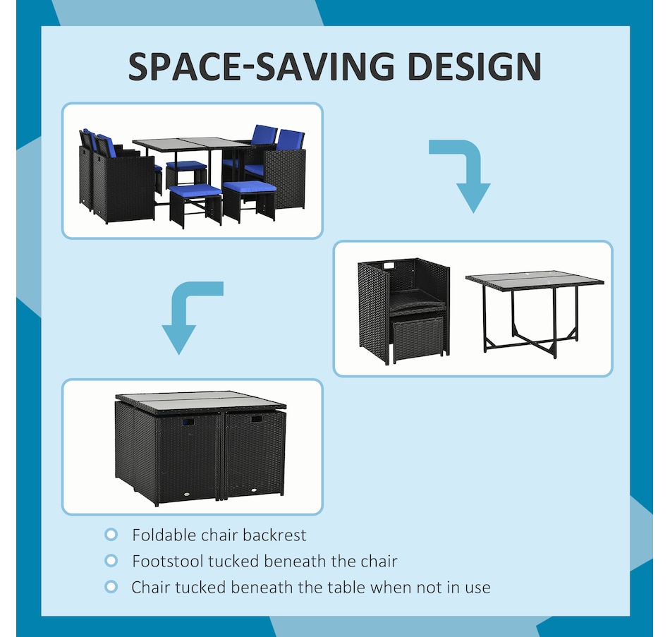 Image 969240_ALTMORE5.jpg, Product 969-240 / Price $539.99, Outsunny 9 Pieces Wicker Patio Dining Set from Outsunny on TSC.ca's Home & Garden department