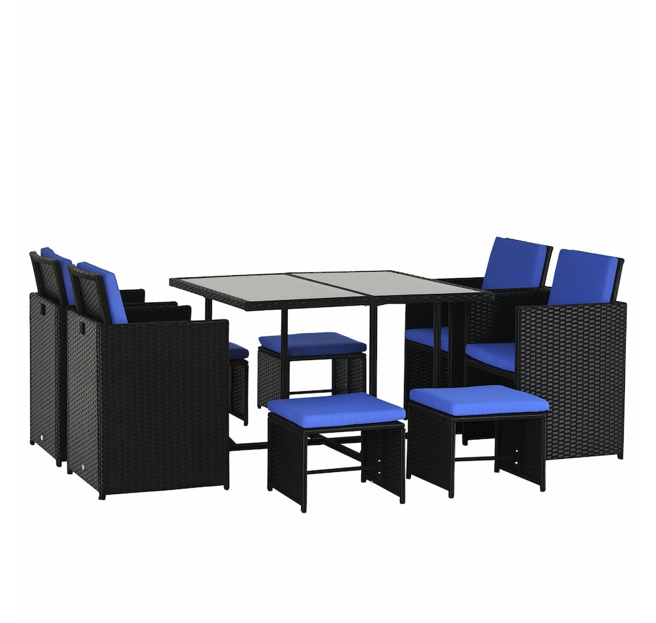 Image 969240_ST01.jpg, Product 969-240 / Price $539.99, Outsunny 9 Pieces Wicker Patio Dining Set from Outsunny on TSC.ca's Home & Garden department