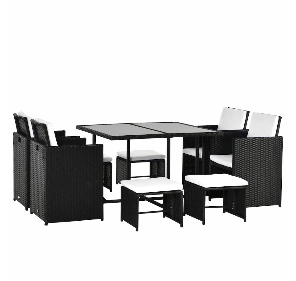 Image 969240_ST02.jpg, Product 969-240 / Price $539.99, Outsunny 9 Pieces Wicker Patio Dining Set from Outsunny on TSC.ca's Home & Garden department