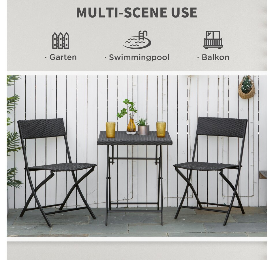 Image 969242_ALTMORE11.jpg, Product 969-242 / Price $139.99, Outsunny 3 Pcs Rattan Bistro Set, Folding Patio Furniture Set, Grey from Outsunny on TSC.ca's Home & Garden department