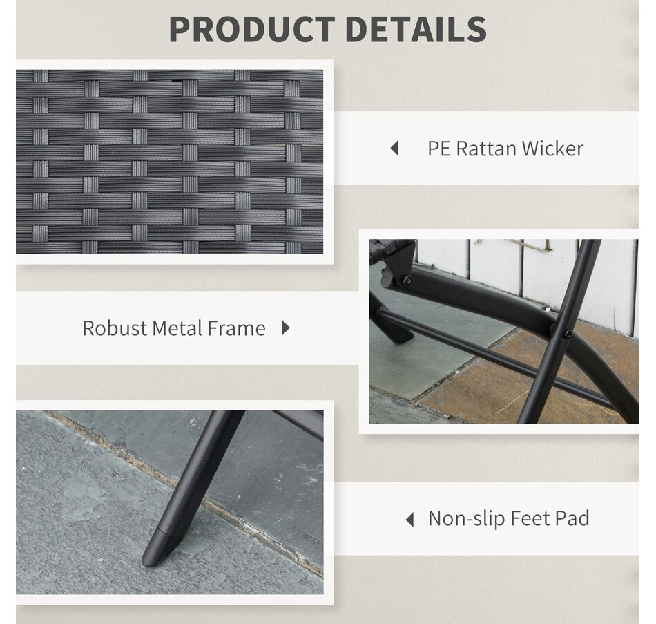 Image 969242_ALTMORE12.jpg, Product 969-242 / Price $139.99, Outsunny 3 Pcs Rattan Bistro Set, Folding Patio Furniture Set, Grey from Outsunny on TSC.ca's Home & Garden department