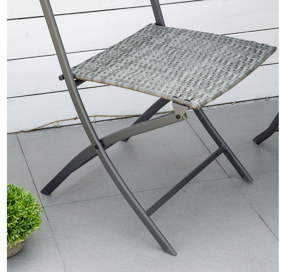Image 969242_ALTMORE7.jpg, Product 969-242 / Price $139.99, Outsunny 3 Pcs Rattan Bistro Set, Folding Patio Furniture Set, Grey from Outsunny on TSC.ca's Home & Garden department