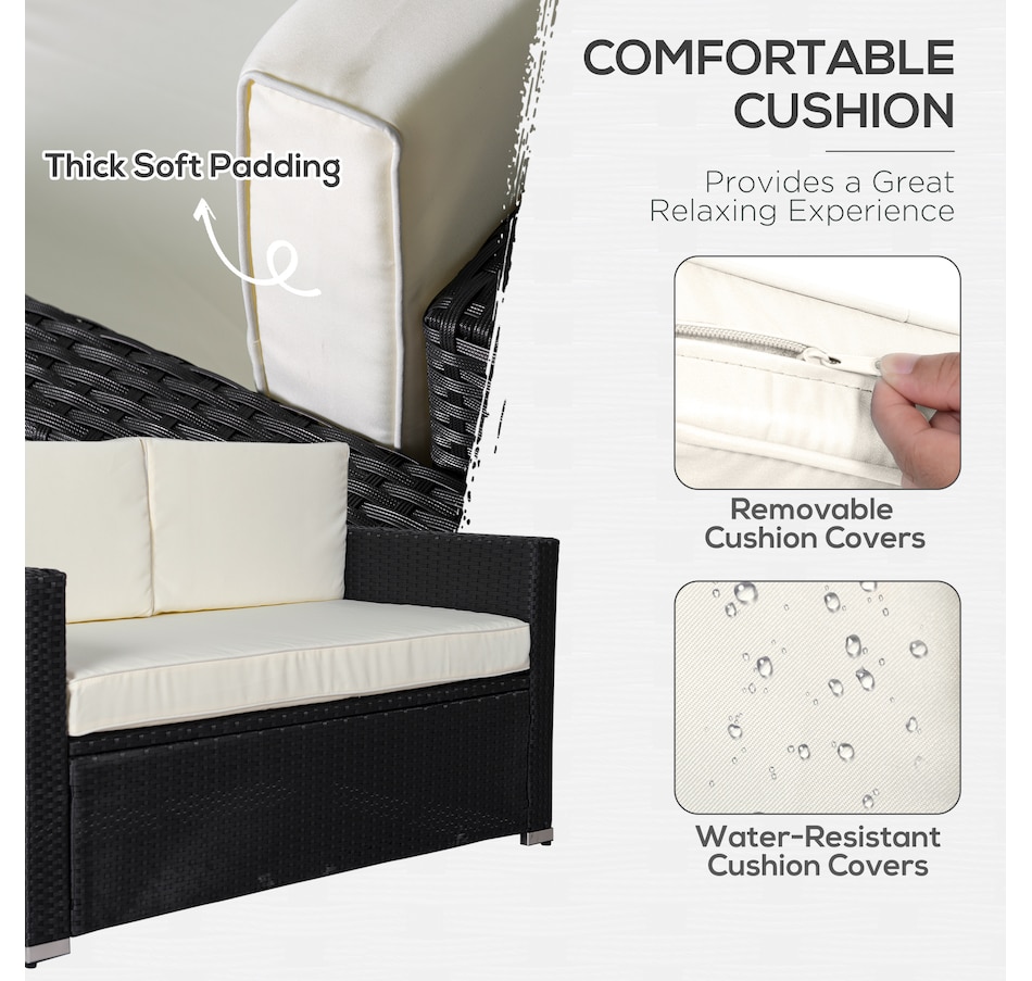 Image 969244_ALTMORE13.jpg, Product 969-244 / Price $479.99 - $519.99, Outsunny 4 Pieces Rattan Patio Furniture Set with Cushions for Porch Garden from Outsunny on TSC.ca's Home & Garden department