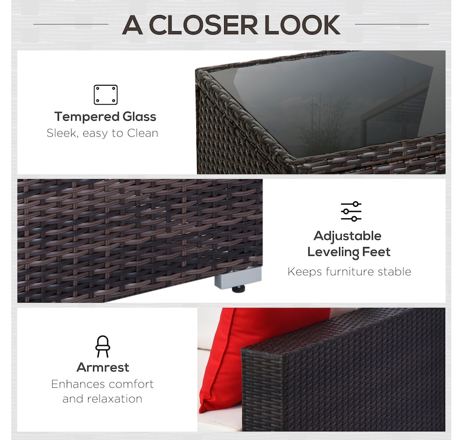 Image 969250_ALTMORE13.jpg, Product 969-250 / Price $689.99, Outsunny Patio Wicker Sofa Furniture Set with Cushions Mixed 6 Pieces grey from Outsunny on TSC.ca's Home & Garden department