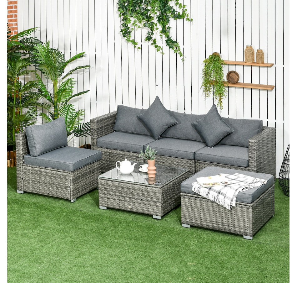 Image 969250_ALTMORE25.jpg, Product 969-250 / Price $689.99, Outsunny Patio Wicker Sofa Furniture Set with Cushions Mixed 6 Pieces grey from Outsunny on TSC.ca's Home & Garden department