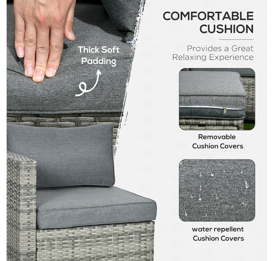 Image 969250_ALTMORE27.jpg, Product 969-250 / Price $689.99, Outsunny Patio Wicker Sofa Furniture Set with Cushions Mixed 6 Pieces grey from Outsunny on TSC.ca's Home & Garden department
