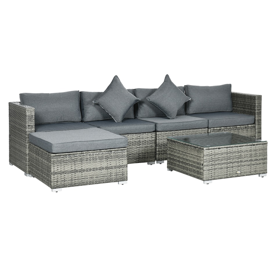 Image 969250_ST01.jpg, Product 969-250 / Price $689.99, Outsunny Patio Wicker Sofa Furniture Set with Cushions Mixed 6 Pieces grey from Outsunny on TSC.ca's Home & Garden department