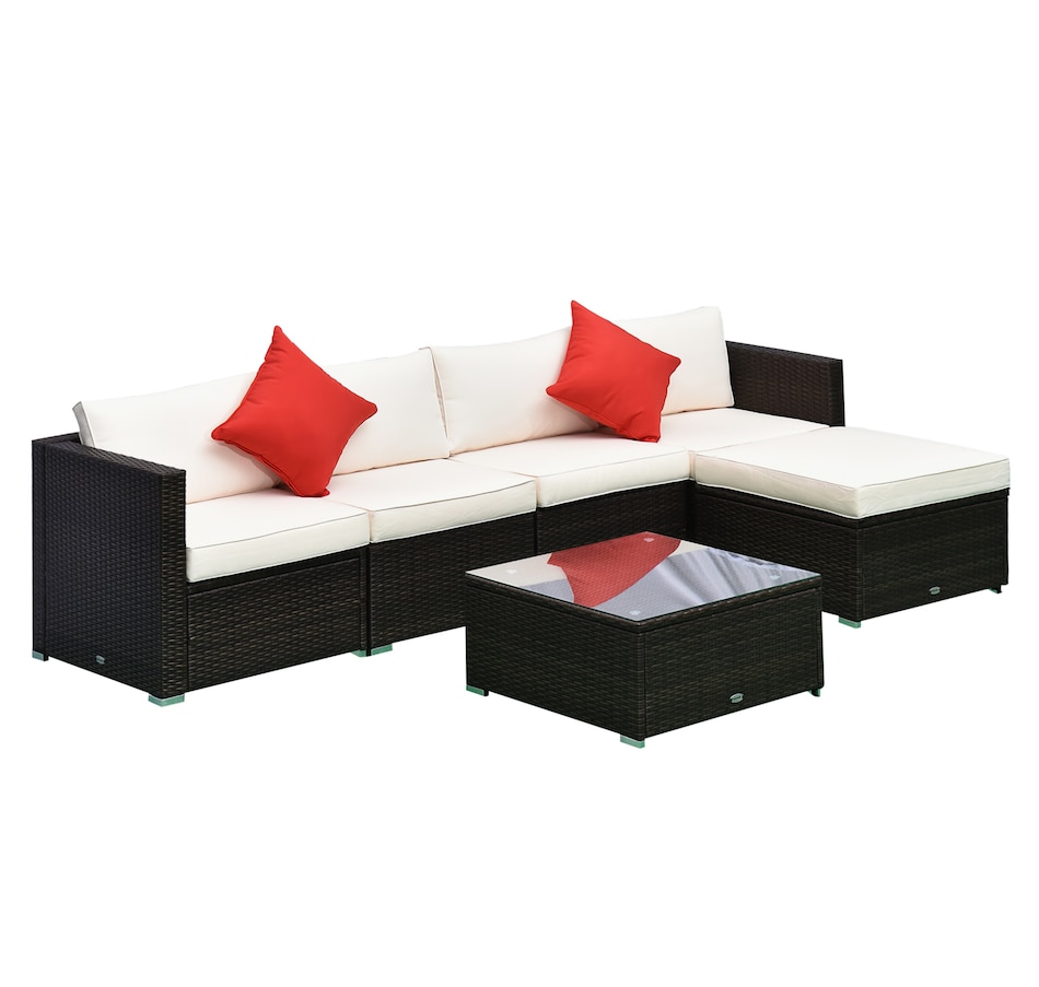 Image 969250_ST02.jpg, Product 969-250 / Price $689.99, Outsunny Patio Wicker Sofa Furniture Set with Cushions Mixed 6 Pieces grey from Outsunny on TSC.ca's Home & Garden department