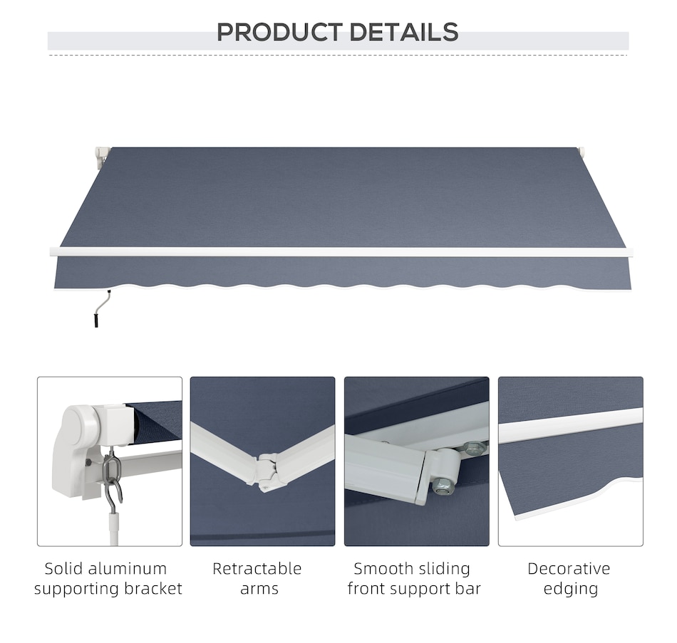 Image 969261_ALTMORE22.jpg, Product 969-261 / Price $289.99, Outsunny 12' x 8' Retractable Awning from Outsunny on TSC.ca's Home & Garden department