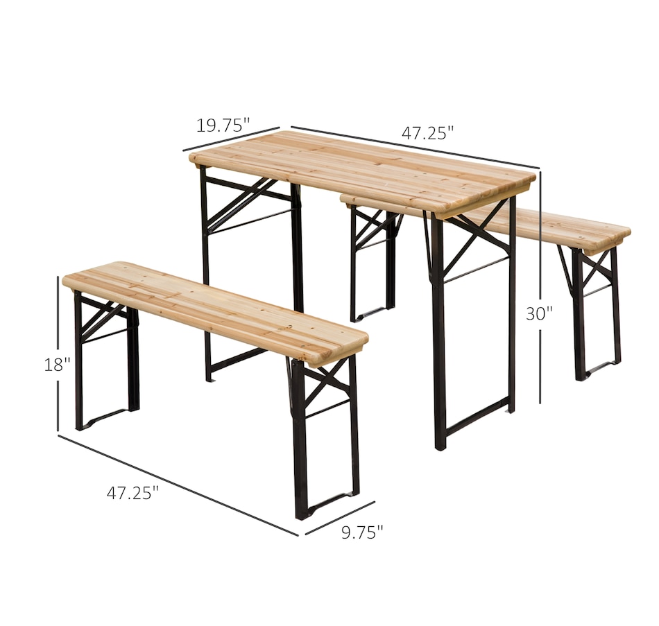 Image 969262_ALTMORE10.jpg, Product 969-262 / Price $134.99 - $174.99, Outsunny 3 Pieces Folding Picnic Table Set from Outsunny on TSC.ca's Home & Garden department