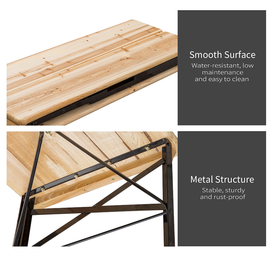 Image 969262_ALTMORE11.jpg, Product 969-262 / Price $134.99 - $174.99, Outsunny 3 Pieces Folding Picnic Table Set from Outsunny on TSC.ca's Home & Garden department