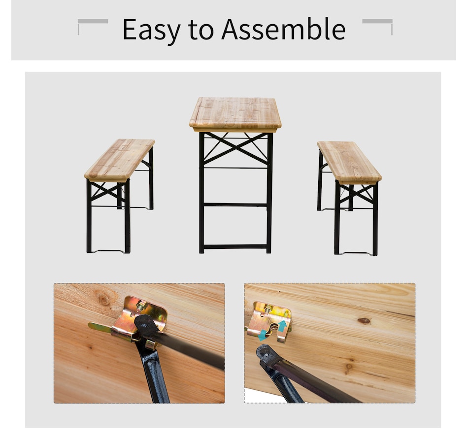 Image 969262_ALTMORE12.jpg, Product 969-262 / Price $134.99 - $174.99, Outsunny 3 Pieces Folding Picnic Table Set from Outsunny on TSC.ca's Home & Garden department
