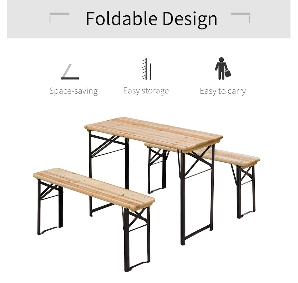 Image 969262_ALTMORE13.jpg, Product 969-262 / Price $134.99 - $174.99, Outsunny 3 Pieces Folding Picnic Table Set from Outsunny on TSC.ca's Home & Garden department