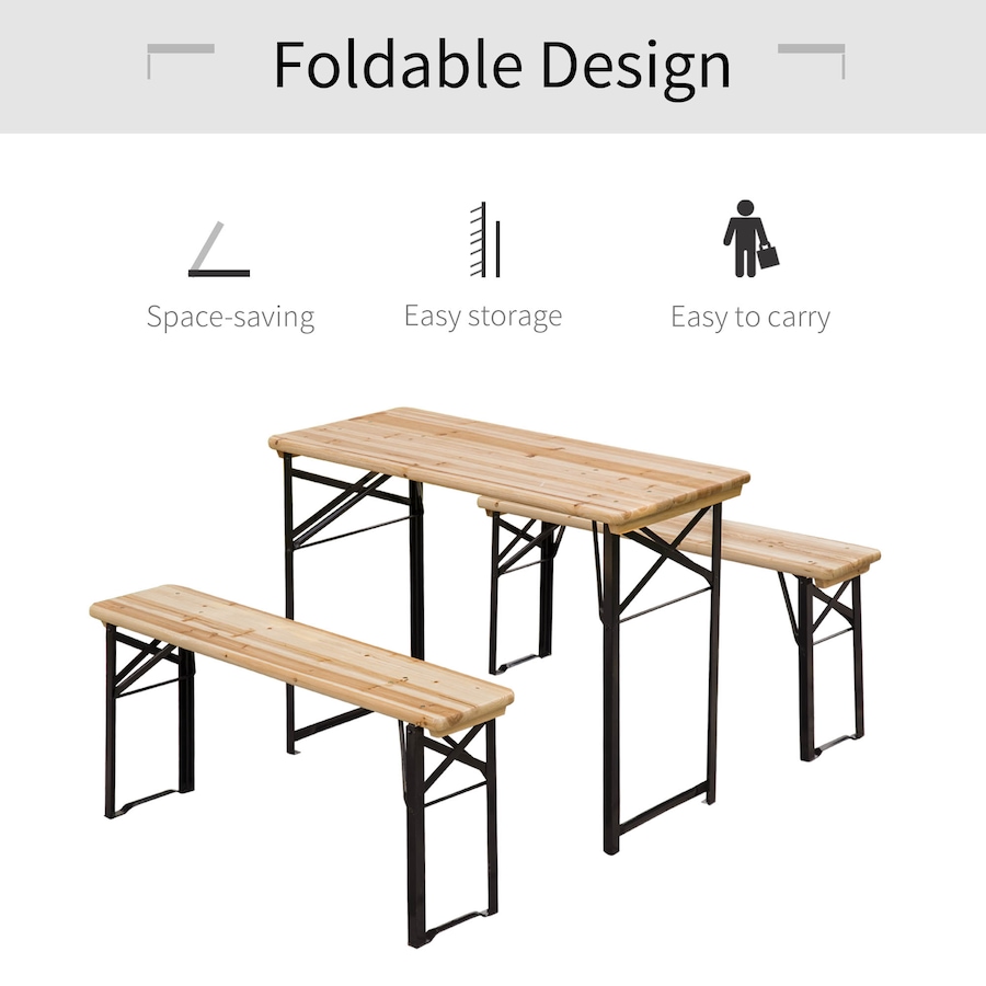 Image 969262_ALTMORE13.jpg, Product 969-262 / Price $139.99, Outsunny 3 Pieces Folding Picnic Table Set from Outsunny on TSC.ca's Home & Garden department