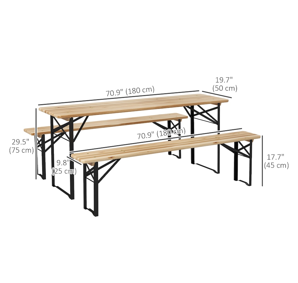 Image 969262_ALTMORE2.jpg, Product 969-262 / Price $134.99 - $174.99, Outsunny 3 Pieces Folding Picnic Table Set from Outsunny on TSC.ca's Home & Garden department