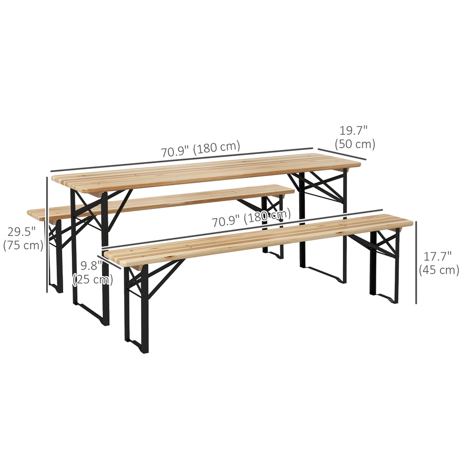 Image 969262_ALTMORE2.jpg, Product 969-262 / Price $139.99, Outsunny 3 Pieces Folding Picnic Table Set from Outsunny on TSC.ca's Home & Garden department