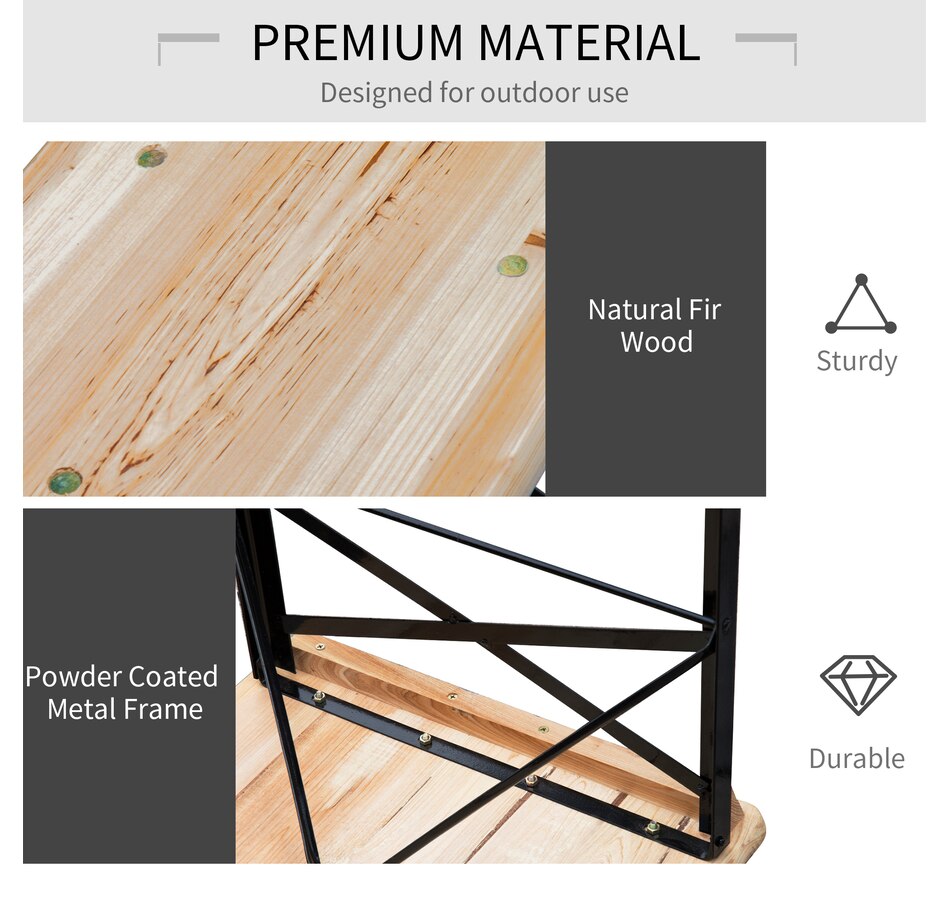 Image 969262_ALTMORE3.jpg, Product 969-262 / Price $134.99 - $174.99, Outsunny 3 Pieces Folding Picnic Table Set from Outsunny on TSC.ca's Home & Garden department