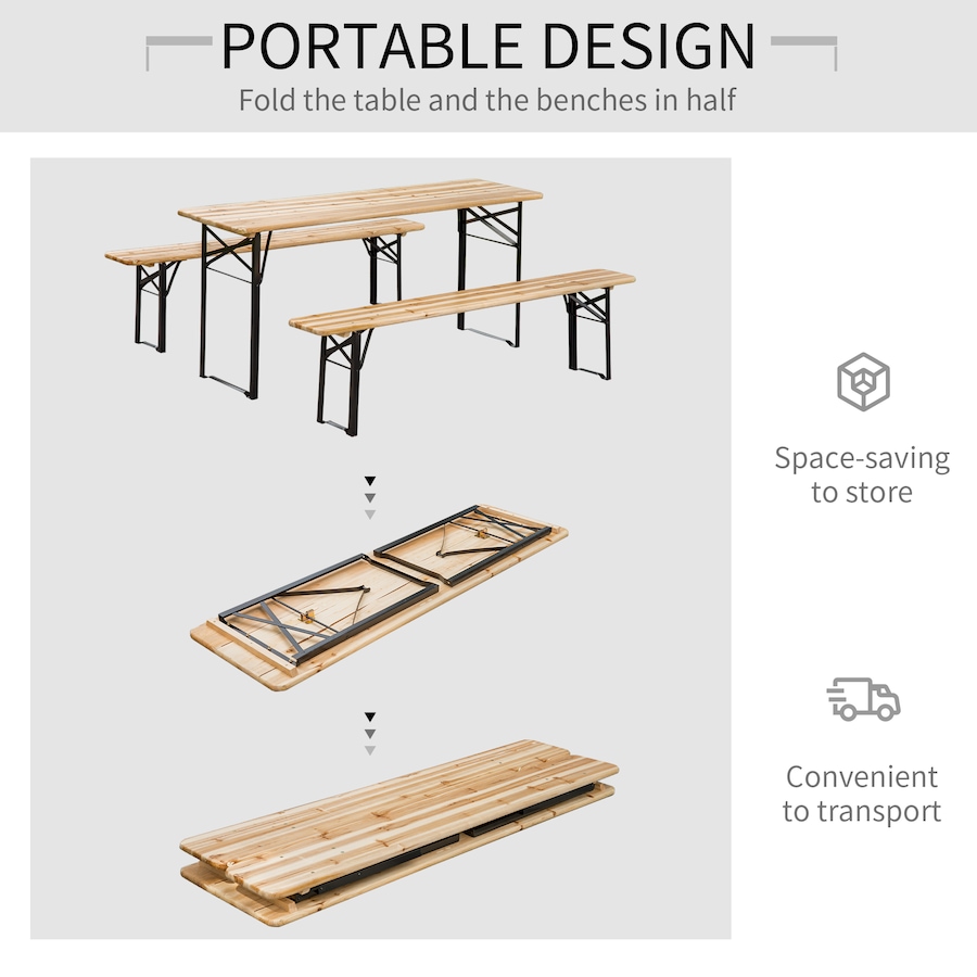 Image 969262_ALTMORE5.jpg, Product 969-262 / Price $139.99, Outsunny 3 Pieces Folding Picnic Table Set from Outsunny on TSC.ca's Home & Garden department