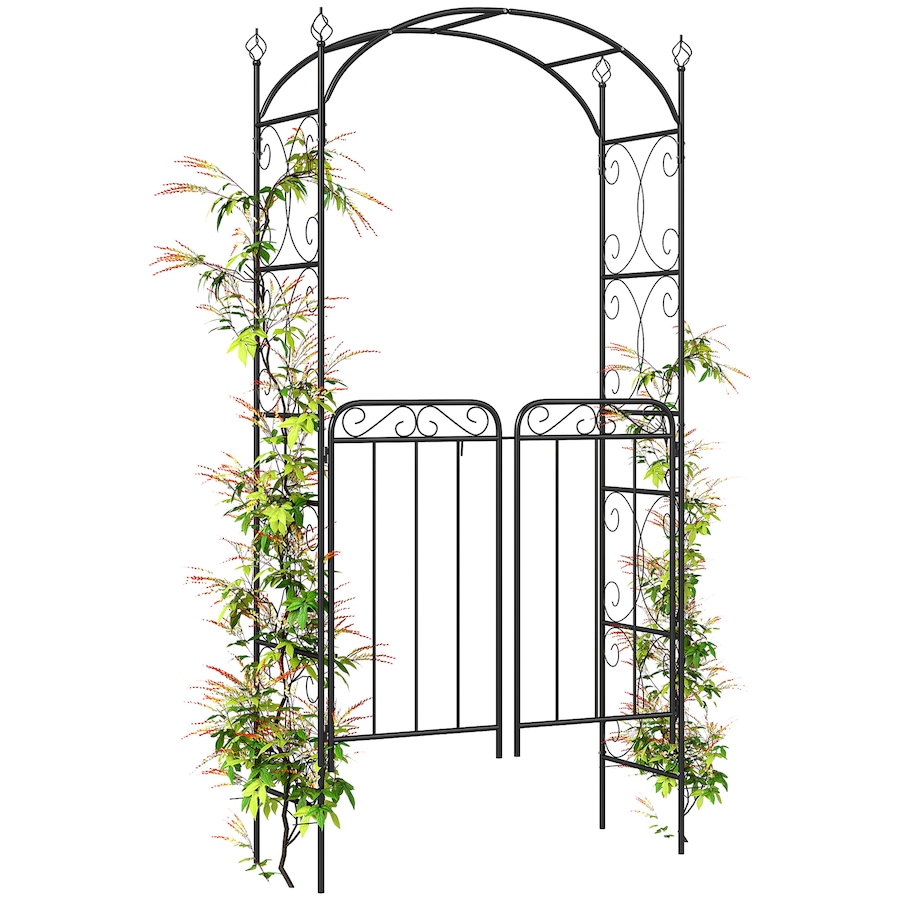 Image 969271.jpg, Product 969-271 / Price $126.99, Outsunny Metal Garden Arbor Arch with Scrollwork Doors from Outsunny on TSC.ca's Home & Garden department