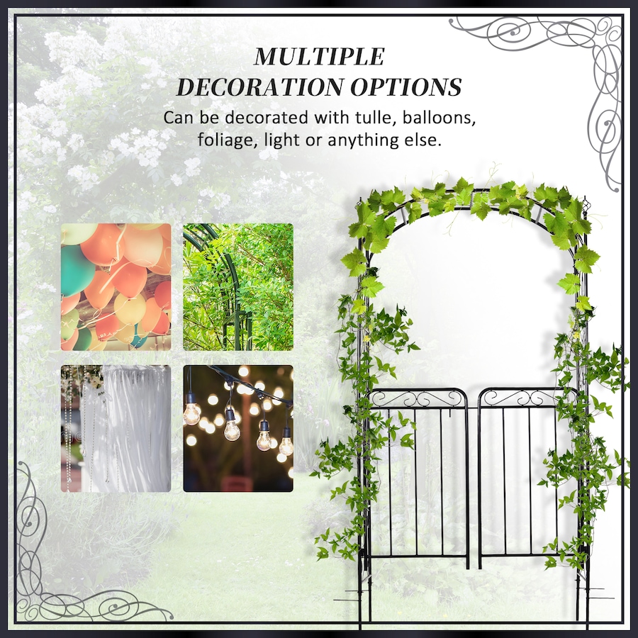 Image 969271_ALTMORE11.jpg, Product 969-271 / Price $126.99, Outsunny Metal Garden Arbor Arch with Scrollwork Doors from Outsunny on TSC.ca's Home & Garden department