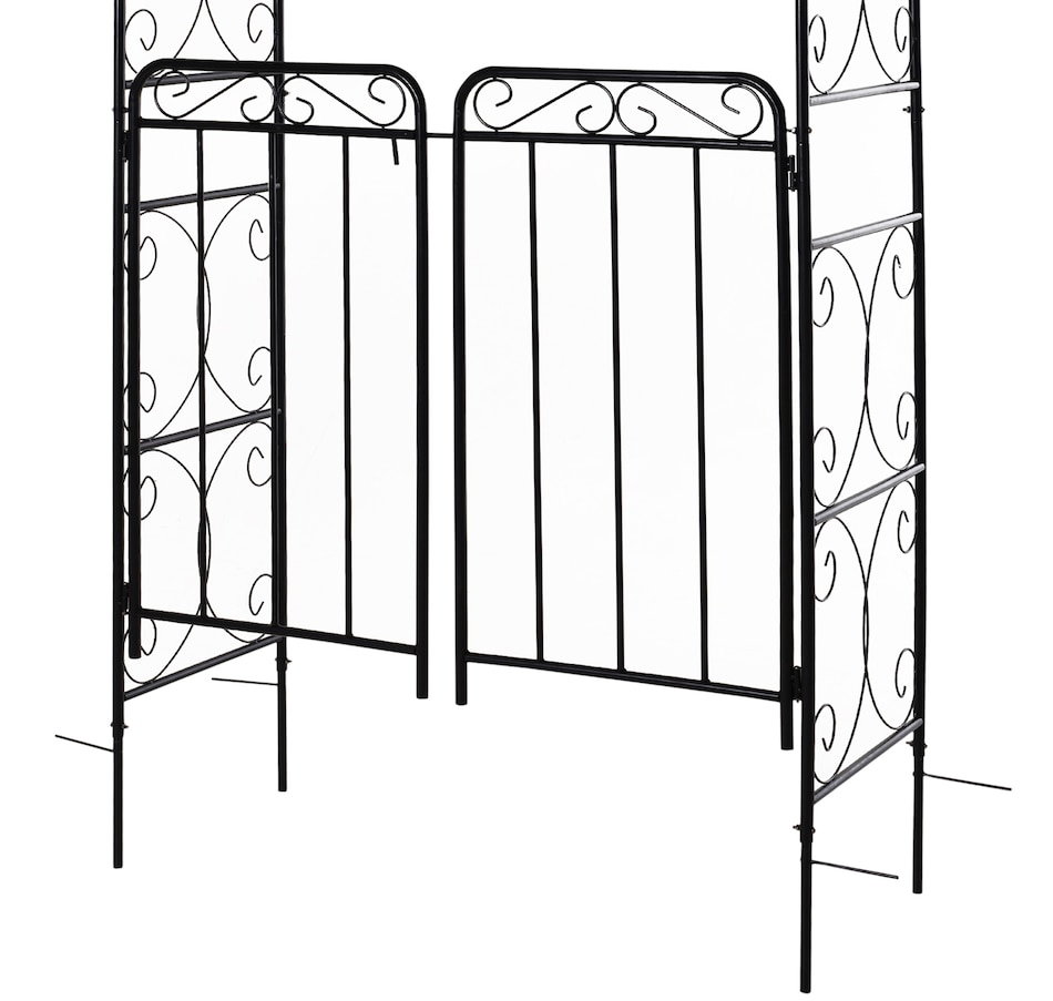 Image 969271_ALTMORE6.jpg, Product 969-271 / Price $104.99, Outsunny Metal Garden Arbor Arch with Scrollwork Doors from Outsunny on TSC.ca's Home & Garden department