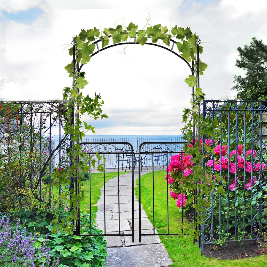 Image 969271_ALTMORE9.jpg, Product 969-271 / Price $126.99, Outsunny Metal Garden Arbor Arch with Scrollwork Doors from Outsunny on TSC.ca's Home & Garden department