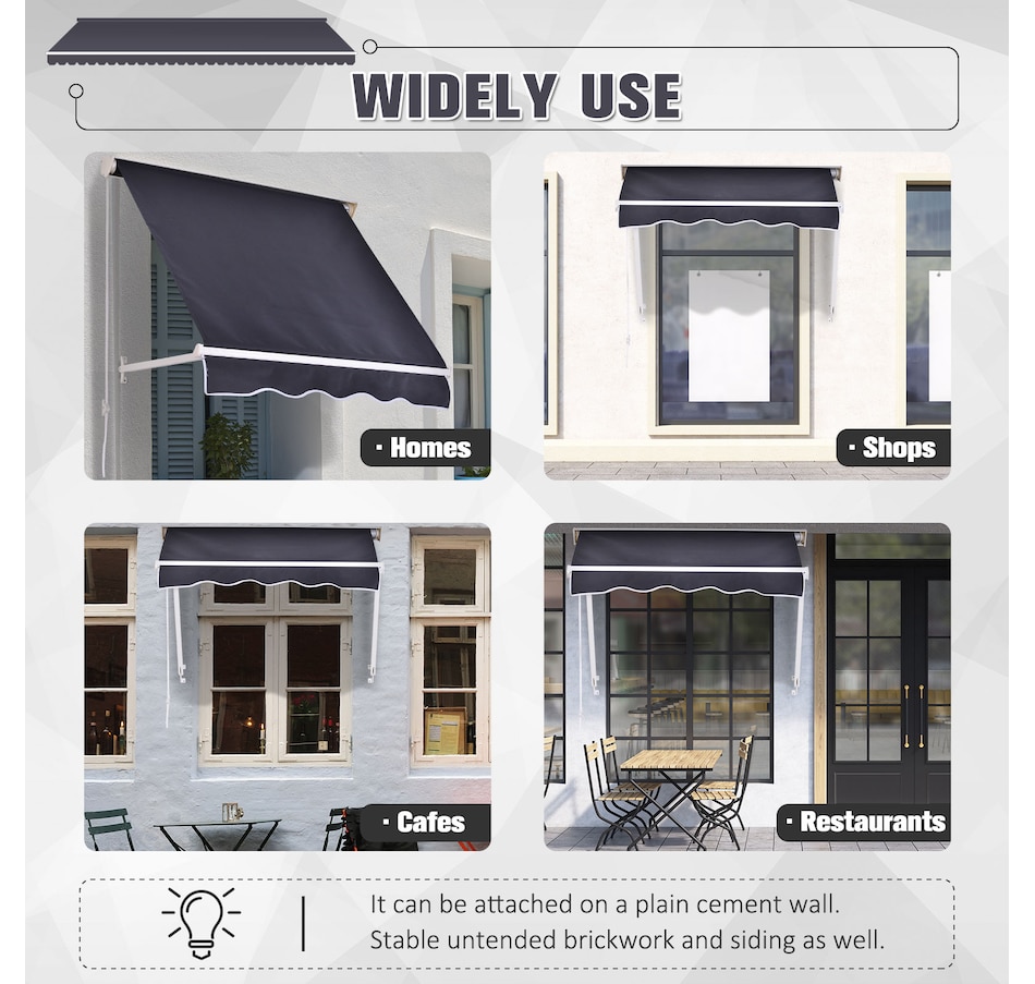 Image 969283_ALTMORE6.jpg, Product 969-283 / Price $75.99, Outsunny 4'x 2' Retractable Window Door Awning from Outsunny on TSC.ca's Home & Garden department