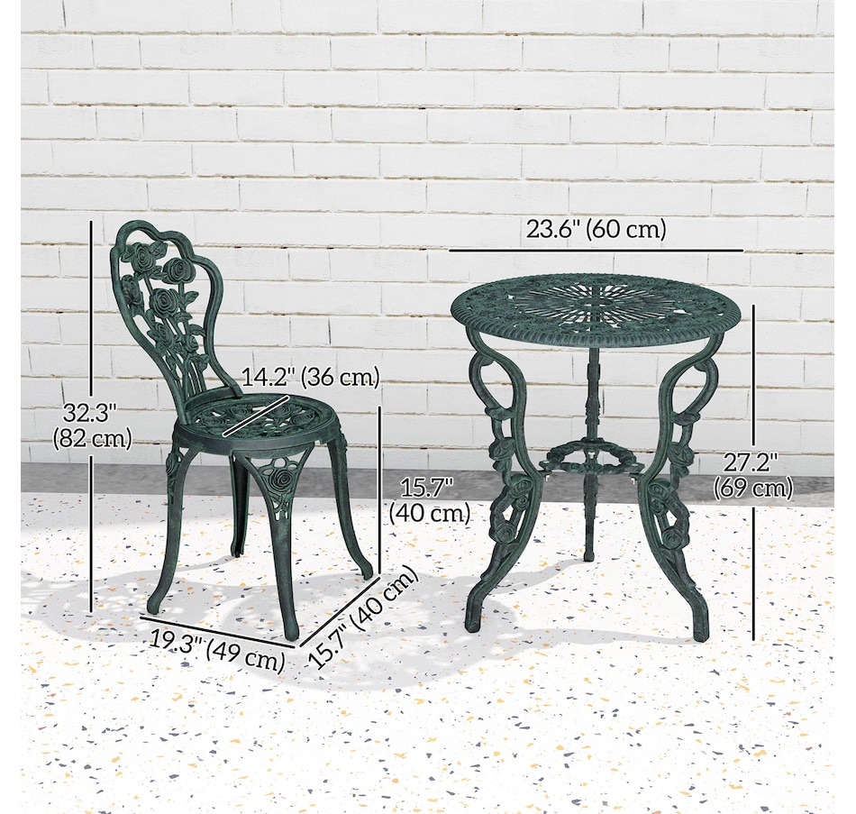 Image 969298_ALTMORE2.jpg, Product 969-298 / Price $209.99, Outsunny 3 Piece Antique Style Patio Bistro Set from Outsunny on TSC.ca's Home & Garden department