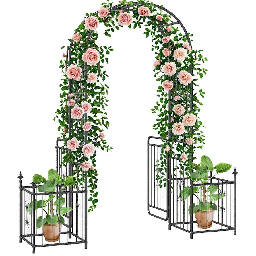 Image 969299.jpg, Product 969-299 / Price $157.99, Outsunny Metal Garden Arbor Arch with Double Doors, Black from Outsunny on TSC.ca's Home & Garden department