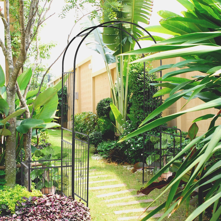 Image 969299_ALTMORE1.jpg, Product 969-299 / Price $157.99, Outsunny Metal Garden Arbor Arch with Double Doors, Black from Outsunny on TSC.ca's Home & Garden department